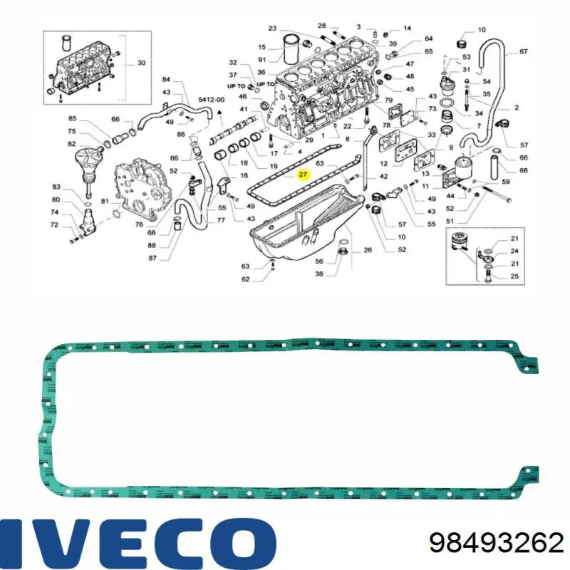 Купить 98493262 Iveco Прокладка поддона картера