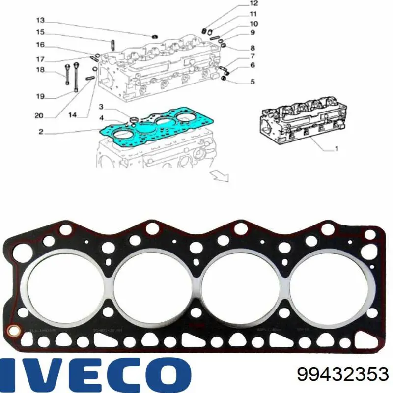 Прокладка ГБЦ 99432353 Iveco