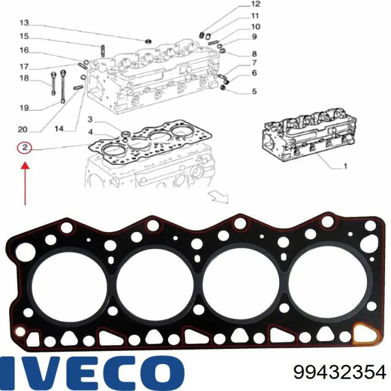 Купить 99432354 Iveco Прокладка ГБЦ