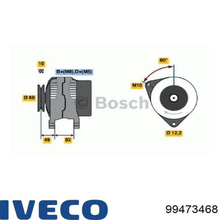 99473468 Iveco Генератор автомобильный