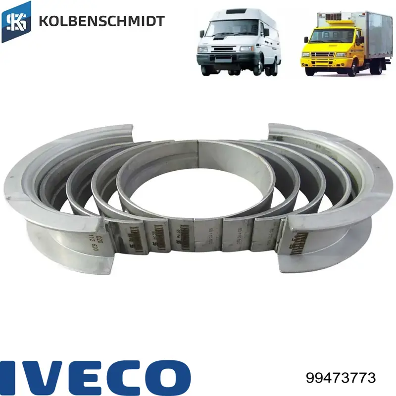 Вкладыши коленвала, коренные, комплект, 2-й ремонт (+0,50) Iveco 99473773 цена, от 67.33 USD