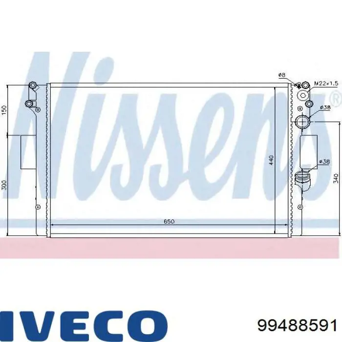Радиатор охлаждения двигателя Iveco 99488591 цена, от 83.66 USD