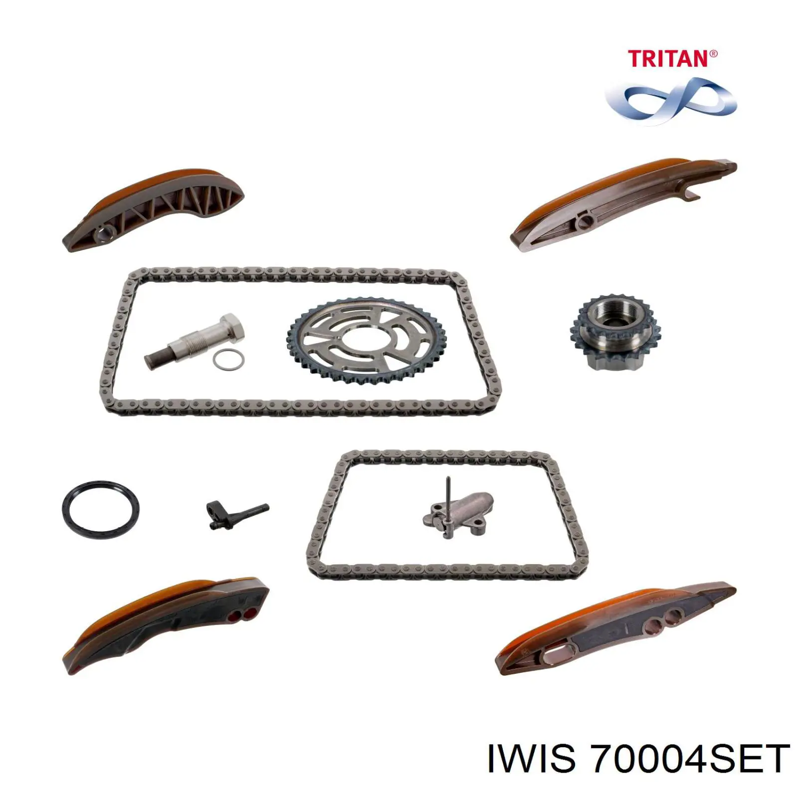 Цепь ГРМ верхняя, комплект 70004SET Iwis