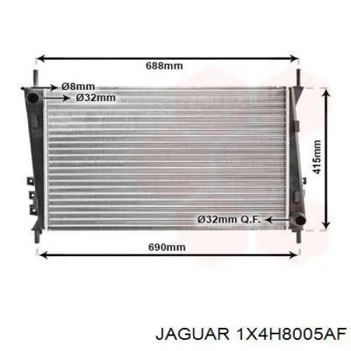 1X4H8005AF Jaguar радиатор