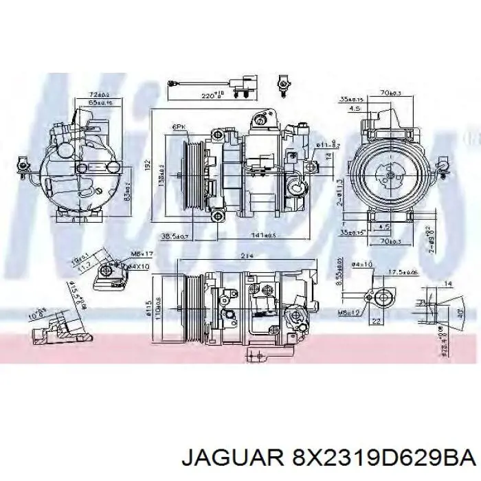 8X2319D629BA Jaguar compressor de aparelho de ar condicionado