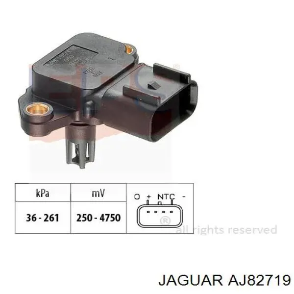 AJ82719 Jaguar Датчик давления наддува турбины