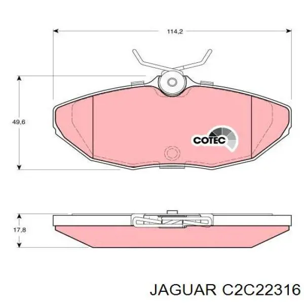 Задние тормозные колодки C2C22316 Jaguar