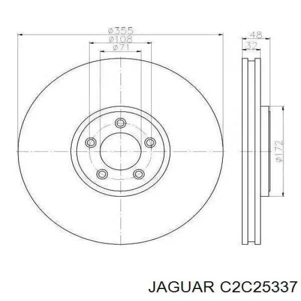 Диск тормозной передний Jaguar C2C25337