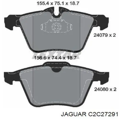 C2C27291 Jaguar колодки тормозные передние дисковые