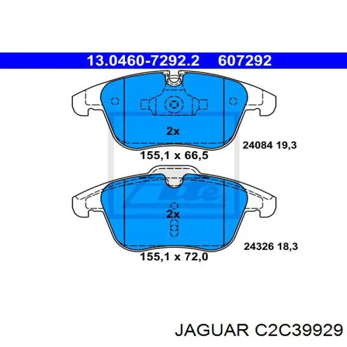 C2C39929 Jaguar колодки тормозные передние дисковые