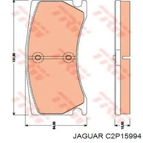 Колодки тормозные задние дисковые Jaguar C2P15994