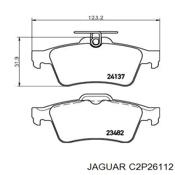 Pastillas de freno traseras C2P26112 Jaguar