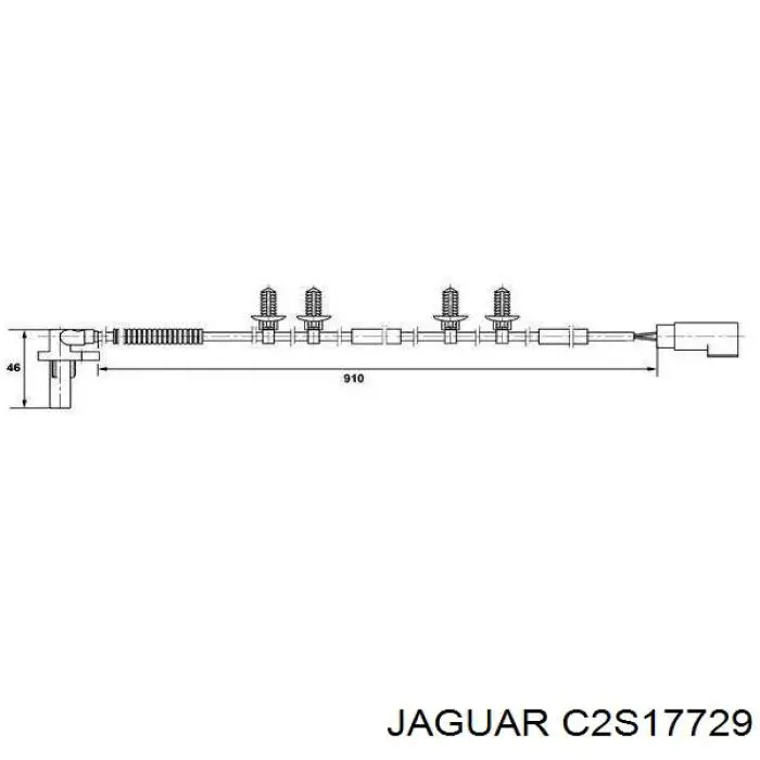 Датчик АБС (ABS) задний левый C2S17729 Jaguar