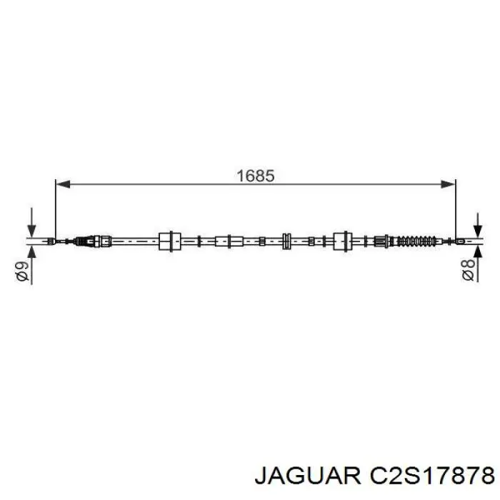 Задний трос ручника Jaguar C2S17878 цена, от 24.64 USD
