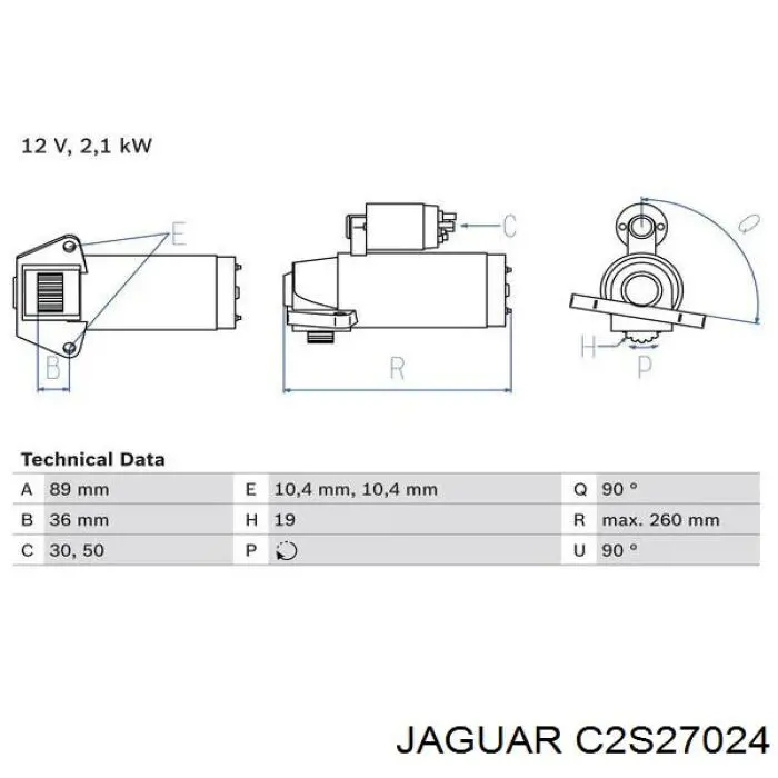 Стартер C2S27024 Jaguar