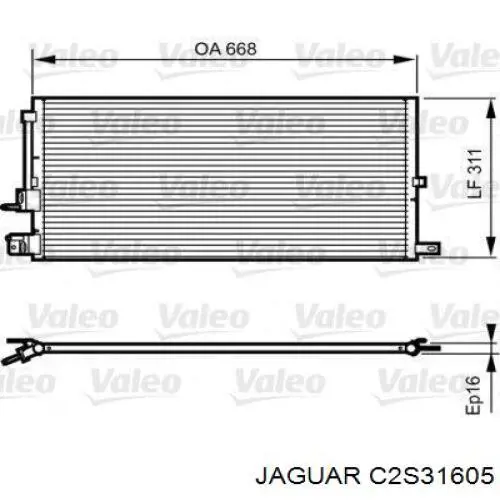 Конденсатор кондиционера Jaguar C2S31605 цена, от 127.53 USD