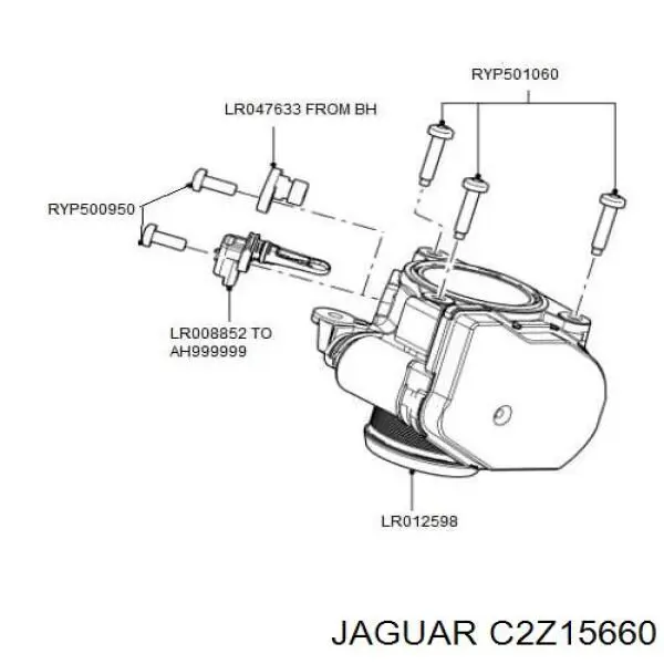 C2Z15660 Jaguar дроссельная заслонка в сборе