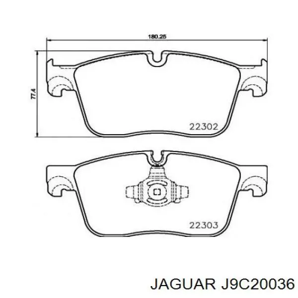 J9C20036 Jaguar sapatas do freio dianteiras de disco