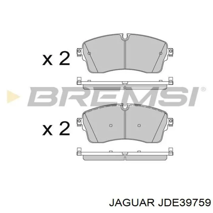 JDE39759 Jaguar sapatas do freio dianteiras de disco