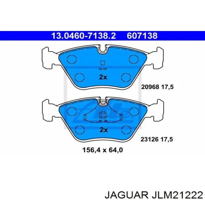 Передние тормозные колодки JLM21222 Jaguar