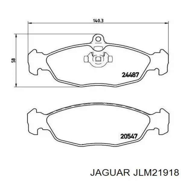 JLM21918 Jaguar Колодки тормозные дисковые комплект