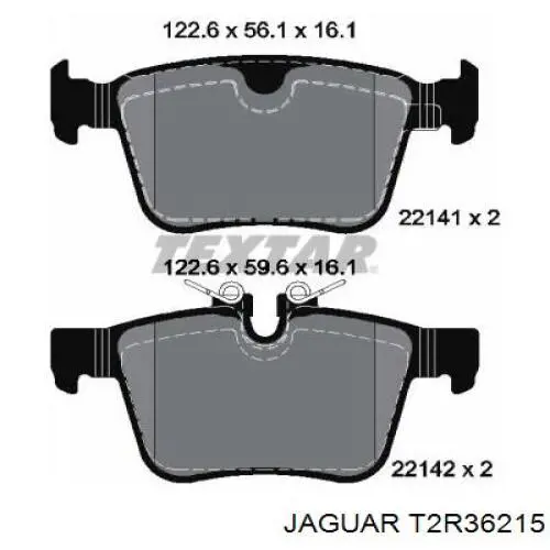 T2R36215 Jaguar Колодки тормозные дисковые комплект