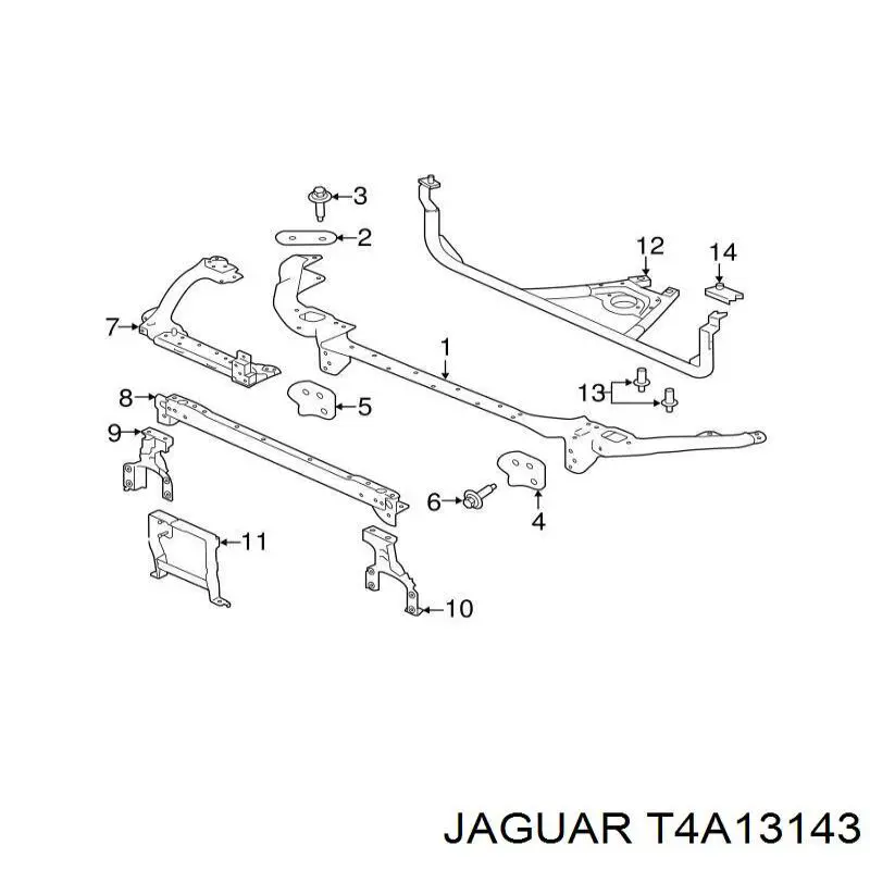 Верхняя рамка радиатора T4A3432 Jaguar