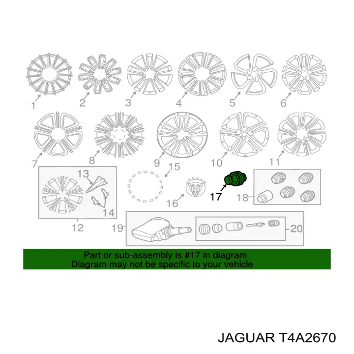 T4A2670 Jaguar гайка колесная