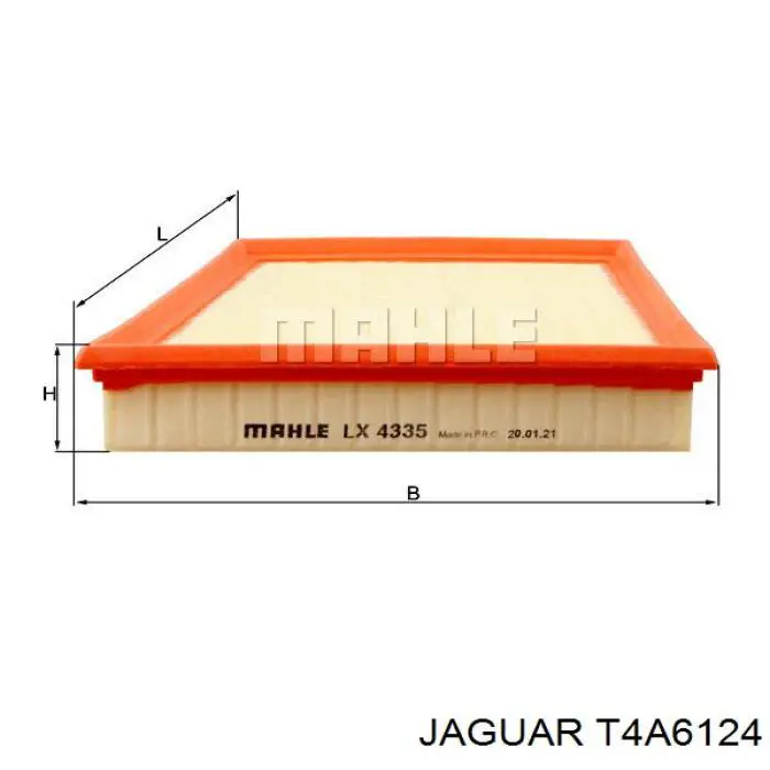 Воздушный фильтр T4A6124 Jaguar