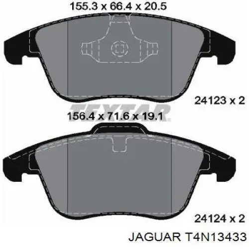 Колодки Jaguar T4N13433 цена, от 47.23 USD