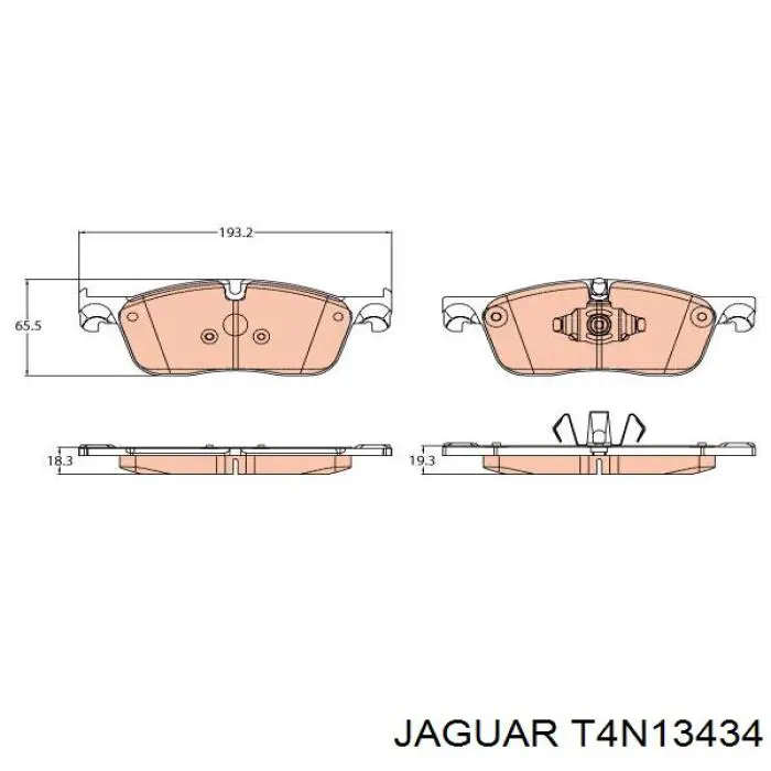 Передние тормозные колодки T4N13434 Jaguar