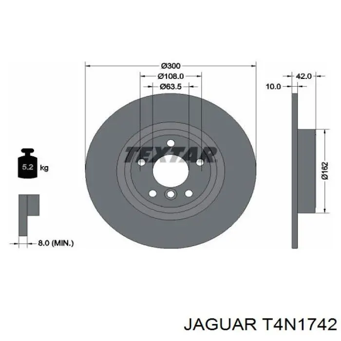 T4N1742 Jaguar Дисковый тормоз
