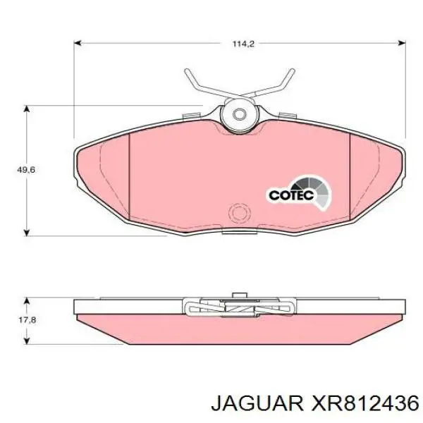 XR812436 Jaguar колодки тормозные задние дисковые