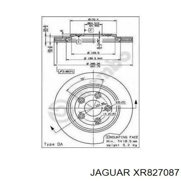 Тормозной диск XR827087 JAGUAR