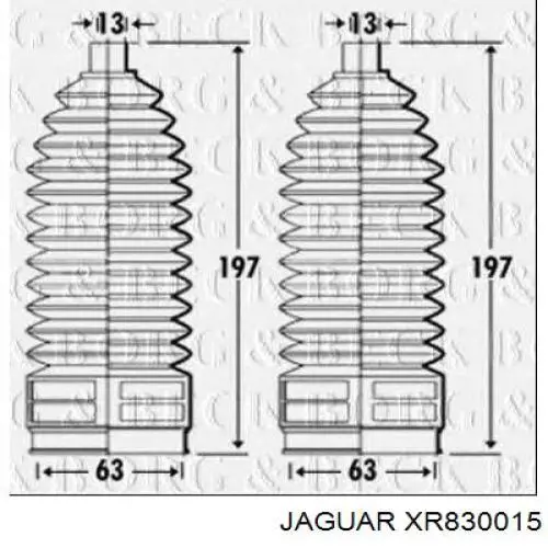 Пыльник рулевого механизма (рейки) правый XR830015 Jaguar