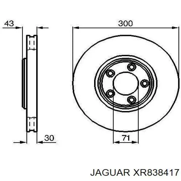 Передние тормозные диски XR838417 Jaguar