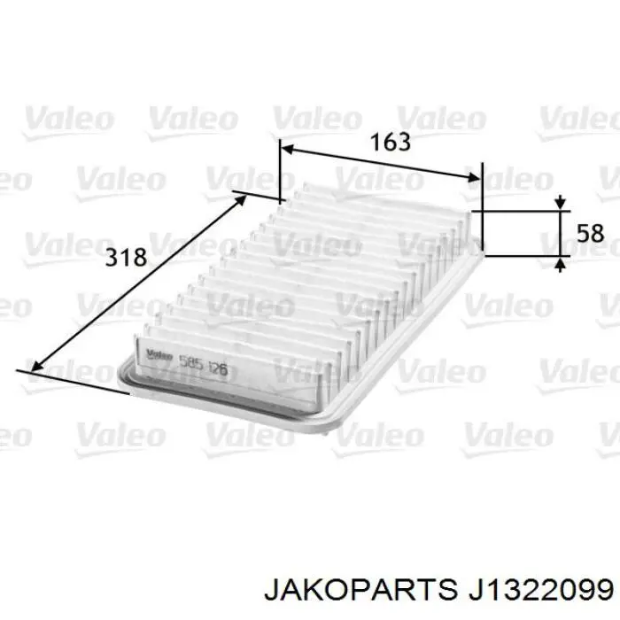 Фильтр воздушный Jakoparts J1322099