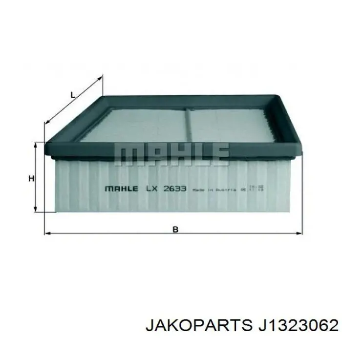Элемент воздушного фильтра Jakoparts J1323062 цена, от 6.74 USD