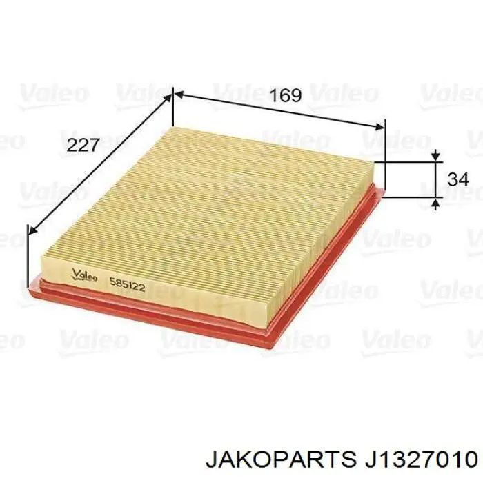 Купить J1327010 Jakoparts Автомобильный фильтр воздуха