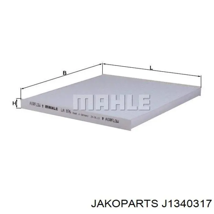 Фильтр воздушный отопителя Jakoparts J1340317 цена, от 4.48 USD