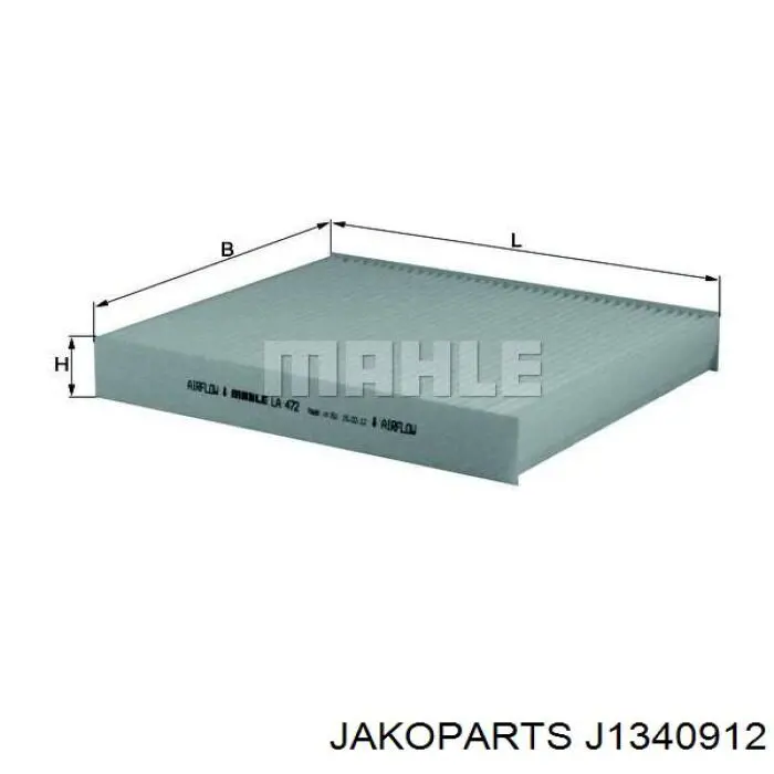 Купить J1340912 Jakoparts Фильтр салона угольный
