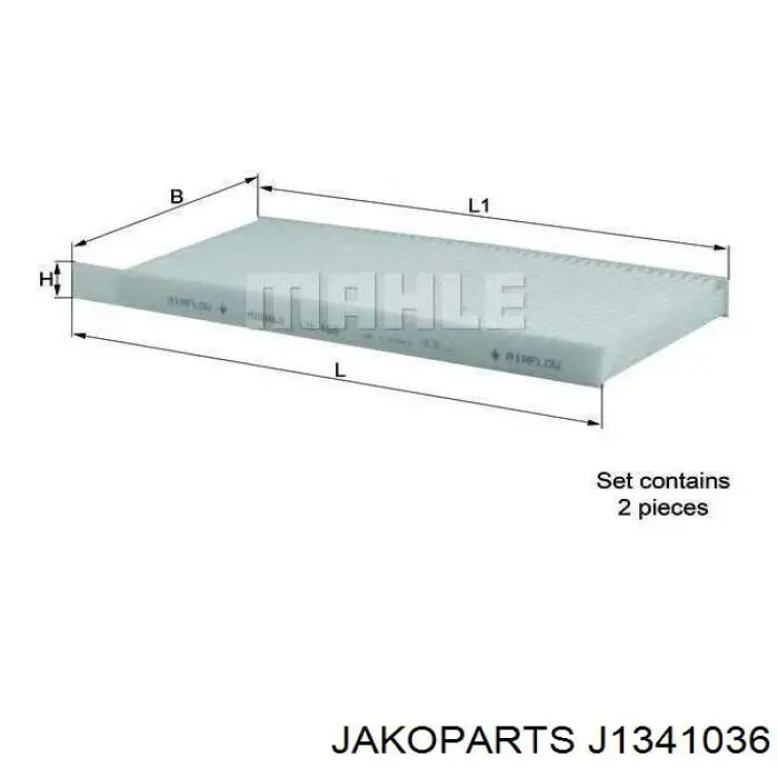 Фильтр салона J1341036 Jakoparts