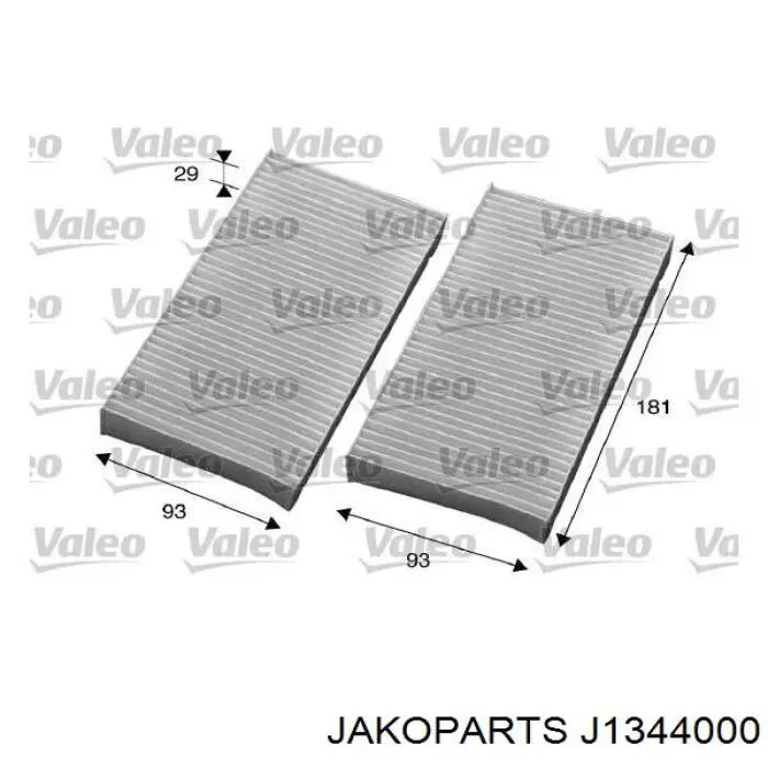 Купить J1344000 Jakoparts Фильтр салона угольный