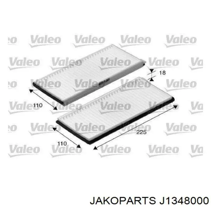 Купить J1348000 Jakoparts Фильтр салона угольный