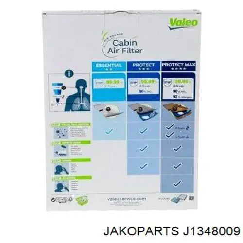 Фильтр салона J1348009 Jakoparts