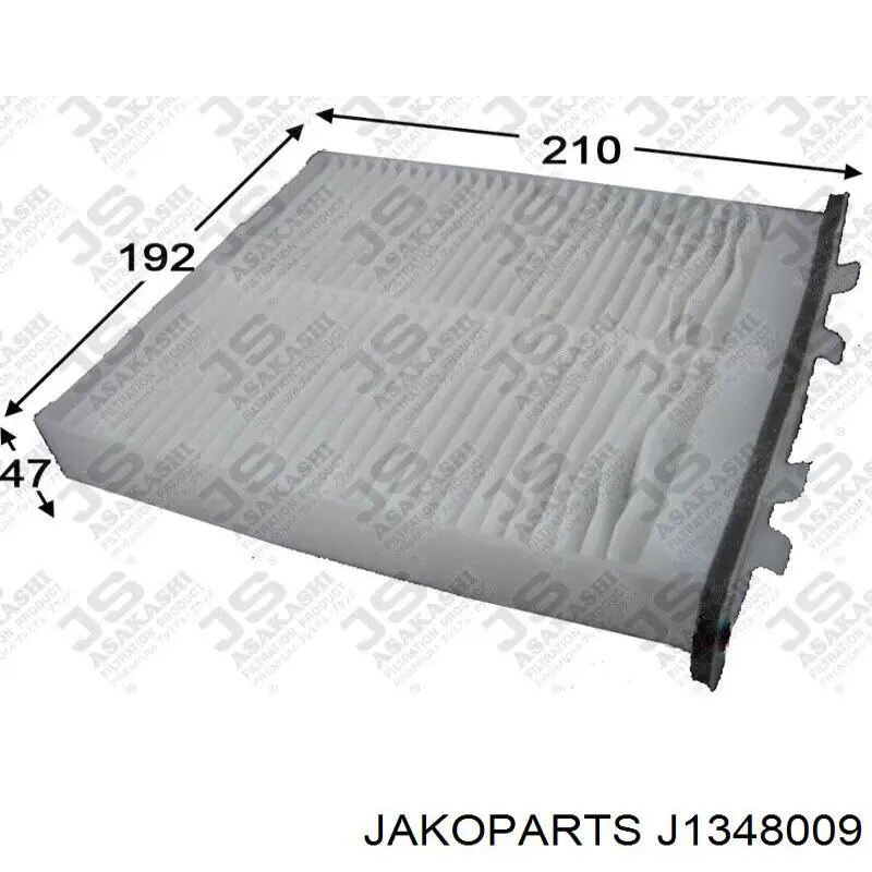 Купить J1348009 Jakoparts Фильтр салона угольный