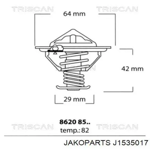Купить J1535017 Jakoparts Автомобильный термостат