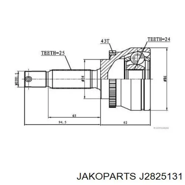 Купить J2825131 Jakoparts Внешняя граната