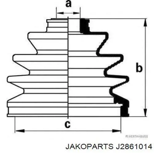 Пыльник ШРУСа наружный J2861014 Jakoparts