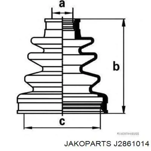 Купить J2861014 Jakoparts Пыльник гранаты наружный, передний